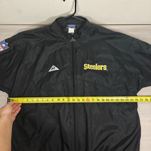 Vintage Pittsburgh Steelers Apex One NFL Black Windbreaker Jacket Size XL - Picture 9 of 9